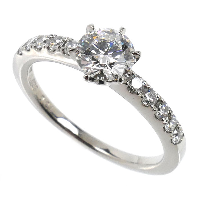 Pt900プラチナ リング・指輪 ダイヤモンド0.629ct/0.24ct 12号 4.2g レディース【中古】【美品】