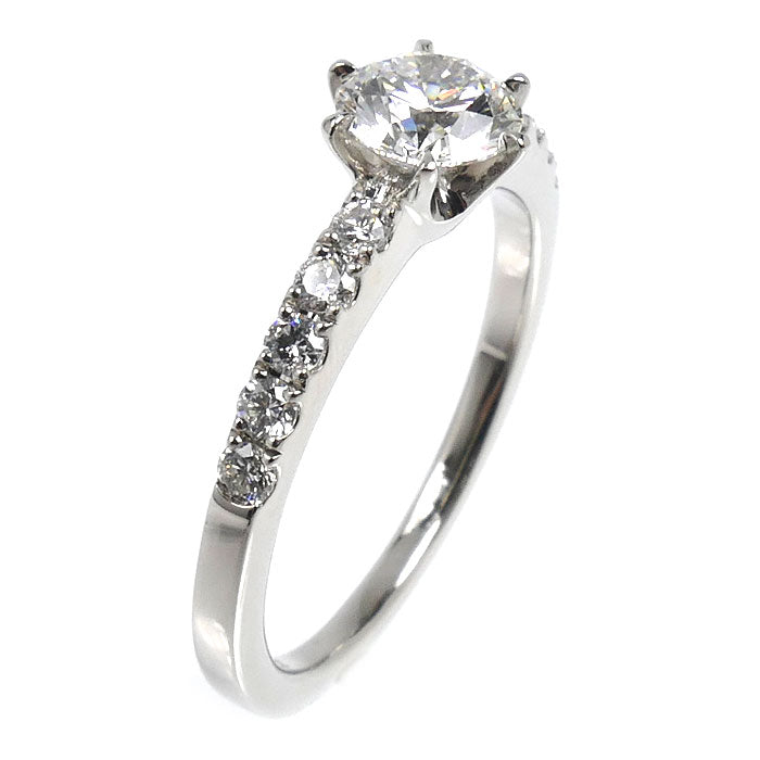 Pt900プラチナ リング・指輪 ダイヤモンド0.629ct/0.24ct 12号 4.2g レディース【中古】【美品】