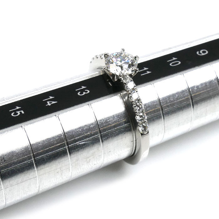 Pt900プラチナ リング・指輪 ダイヤモンド0.629ct/0.24ct 12号 4.2g レディース【中古】【美品】