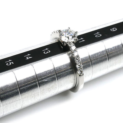 Pt900プラチナ リング・指輪 ダイヤモンド0.629ct/0.24ct 12号 4.2g レディース【中古】【美品】