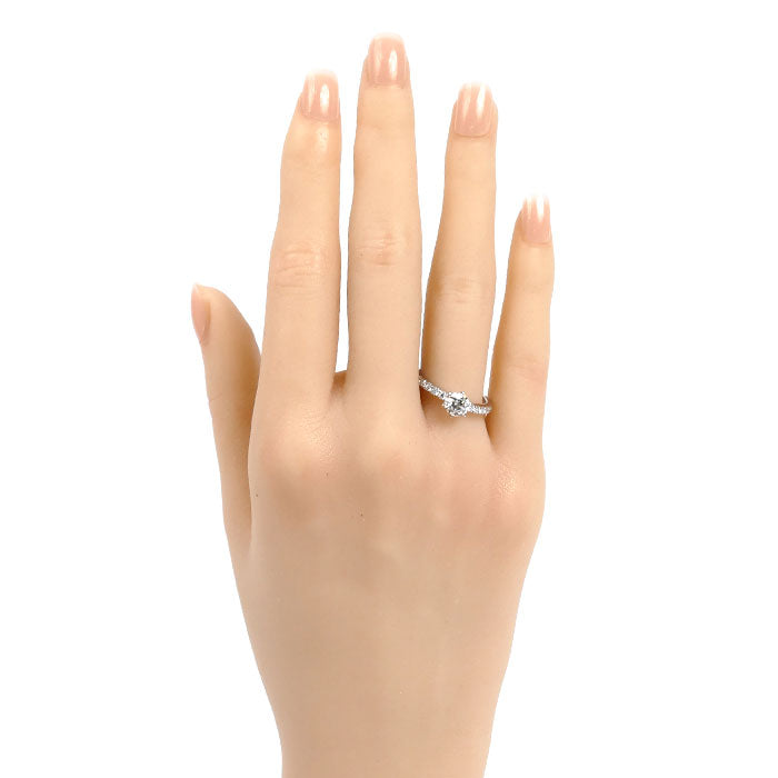 Pt900プラチナ リング・指輪 ダイヤモンド0.629ct/0.24ct 12号 4.2g レディース【中古】【美品】