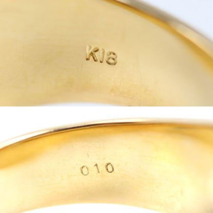 K18YG イエローゴールド 印台 リング・指輪 ダイヤモンド0.10ct 18号 13.6g メンズ【中古】