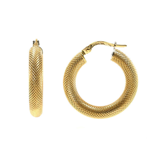 UNOAERRE ウノアエレ K18YG イエローゴールド フープ ピアス 3.2g レディース【中古】【美品】