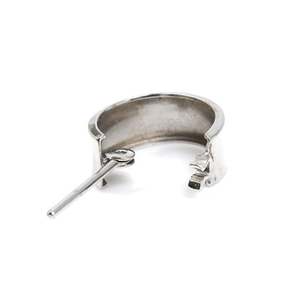 K14WG ホワイトゴールド フープ ピアス 0.9g レディース【中古】
