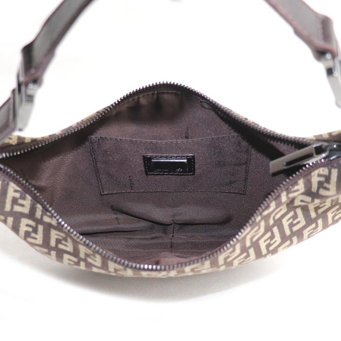 FENDI フェンディ ズッキーノ ワンショルダー ハンドバッグ ブラウン 8BR440 レディース【中古】