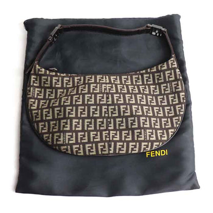 FENDI フェンディ ズッキーノ ワンショルダー ハンドバッグ ブラウン 8BR440 レディース【中古】