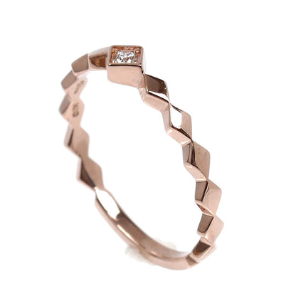 STAR JEWELRY スタージュエリー K10PG ピンクゴールド スノーライト リング・指輪 ダイヤモンド0.02ct 9号 1.1g レディース【中古】【美品】