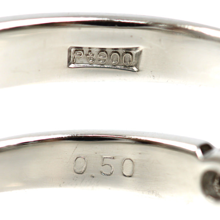Pt900プラチナ リング・指輪 ダイヤモンド0.50ct 17号 5.9g レディース【中古】