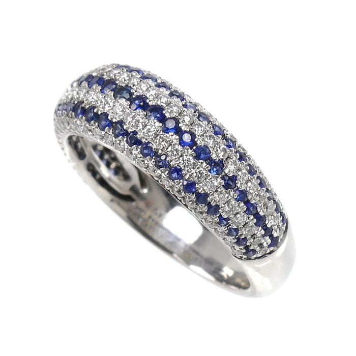 K18WG ホワイトゴールド リング・指輪 サファイア0.94ct ダイヤモンド0.45ct 12号 4.6g レディース【中古】【美品】