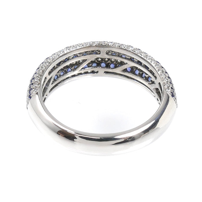 K18WG ホワイトゴールド リング・指輪 サファイア0.94ct ダイヤモンド0.45ct 12号 4.6g レディース【中古】【美品】