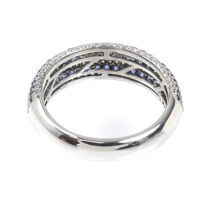 K18WG ホワイトゴールド リング・指輪 サファイア0.94ct ダイヤモンド0.45ct 12号 4.6g レディース【中古】【美品】