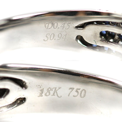 K18WG ホワイトゴールド リング・指輪 サファイア0.94ct ダイヤモンド0.45ct 12号 4.6g レディース【中古】【美品】