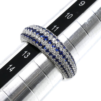 K18WG ホワイトゴールド リング・指輪 サファイア0.94ct ダイヤモンド0.45ct 12号 4.6g レディース【中古】【美品】