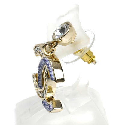 CHANEL シャネル メタル/ストラス ココマーク ラインストーン/デニムブルー ピアス ABG745 片耳 レディース【中古】【美品】