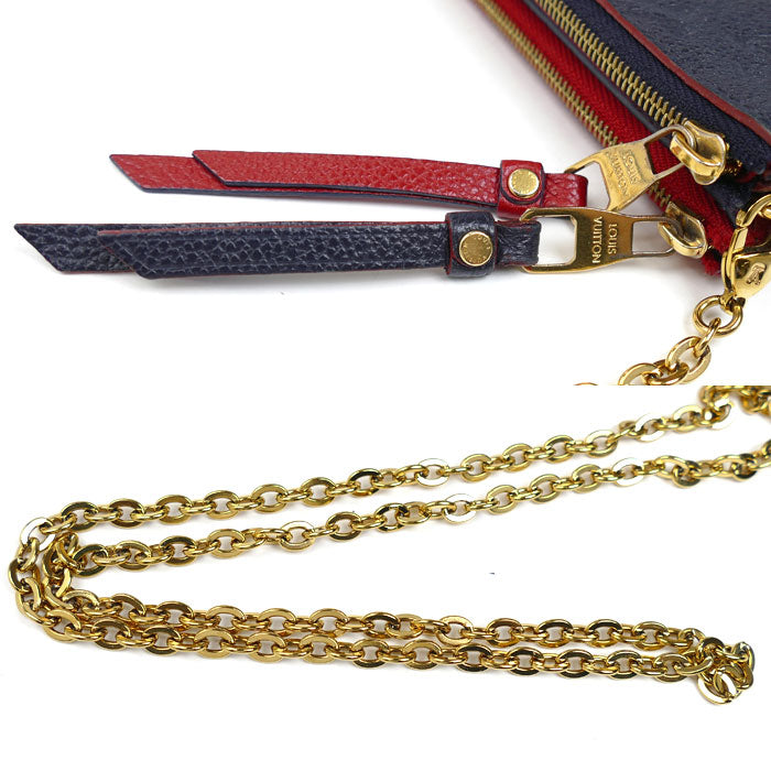 LOUIS VUITTON ルイ・ヴィトン ポシェット ドゥーブル ジップ ショルダーバッグ モノグラムアンプラント マリーヌルージュ/バイカラー M63916 GI4158 レディース【中古】