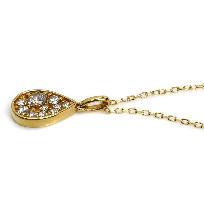 K18YG イエローゴールド ネックレス ダイヤモンド0.29ct 2.4g 51cm レディース【中古】
