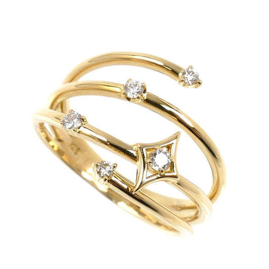 K18YG イエローゴールド リング・指輪 ダイヤモンド0.11ct 12号 3.8g レディース【中古】