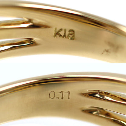 K18YG イエローゴールド リング・指輪 ダイヤモンド0.11ct 12号 3.8g レディース【中古】