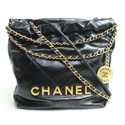 CHANEL シャネル CHANEL 22 ミニ ハンドバッグ 2Wayショルダーバッグ ブラック AS3980-B19059-94305 シャイニー レディース【中古】【美品】