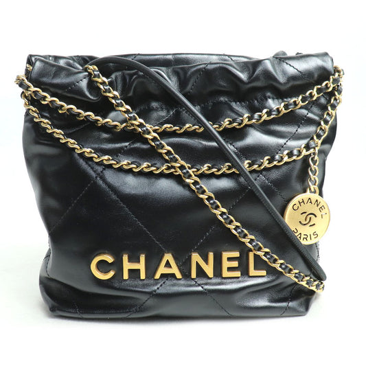CHANEL シャネル CHANEL 22 ミニ ハンドバッグ 2Wayショルダーバッグ ブラック AS3980-B19059-94305 シャイニー レディース【中古】【美品】