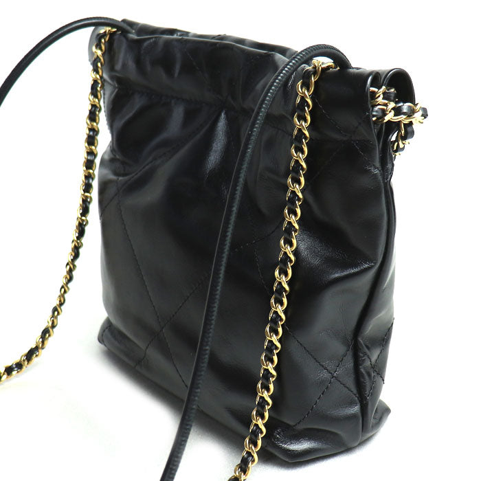CHANEL シャネル CHANEL 22 ミニ ハンドバッグ 2Wayショルダーバッグ ブラック AS3980-B19059-94305 シャイニー レディース【中古】【美品】