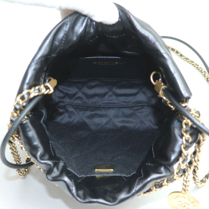 CHANEL シャネル CHANEL 22 ミニ ハンドバッグ 2Wayショルダーバッグ ブラック AS3980-B19059-94305 シャイニー レディース【中古】【美品】