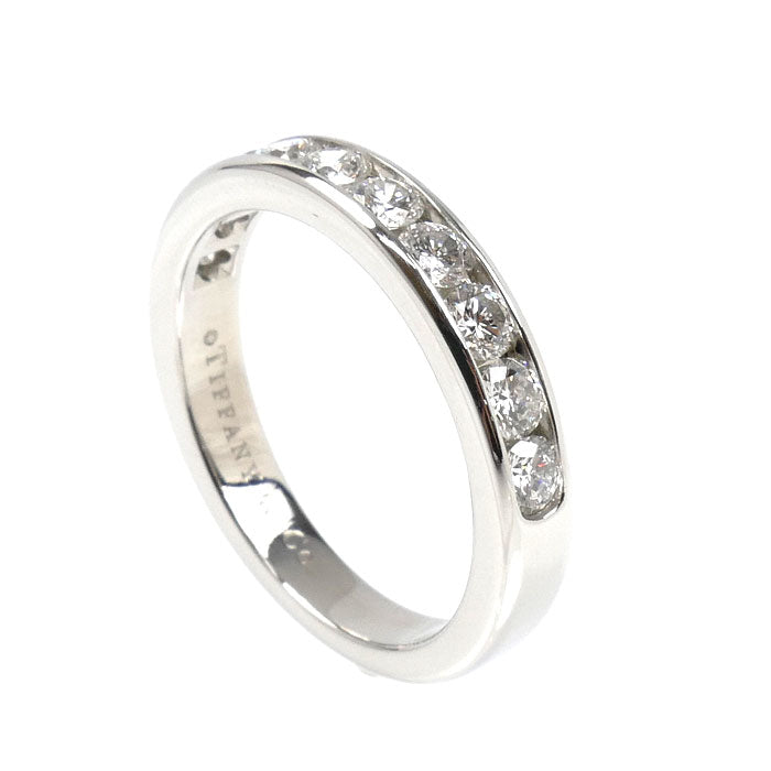 TIFFANY&Co. ティファニー Pt950プラチナ ハーフエタニティ リング・指輪 ダイヤモンド 16号 7.7g レディース【中古】【美品】