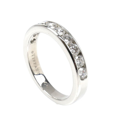 TIFFANY&Co. ティファニー Pt950プラチナ ハーフエタニティ リング・指輪 ダイヤモンド 16号 7.7g レディース【中古】【美品】