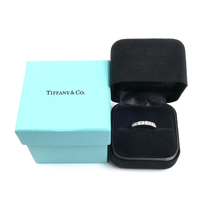 TIFFANY&Co. ティファニー Pt950プラチナ ハーフエタニティ リング・指輪 ダイヤモンド 16号 7.7g レディース【中古】【美品】