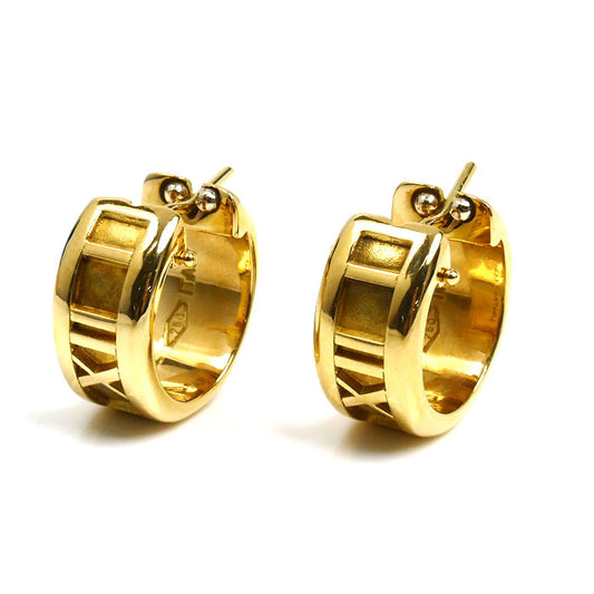 TIFFANY&Co. ティファニー K18YG イエローゴールド アトラス フープ ピアス 11.5g レディース【中古】【美品】