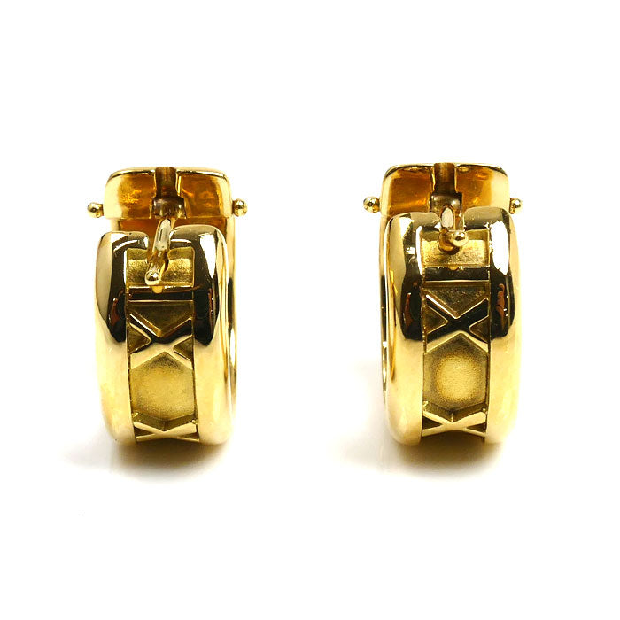 TIFFANY&Co. ティファニー K18YG イエローゴールド アトラス フープ ピアス 11.5g レディース【中古】【美品】