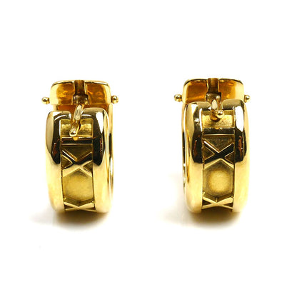 TIFFANY&Co. ティファニー K18YG イエローゴールド アトラス フープ ピアス 11.5g レディース【中古】【美品】