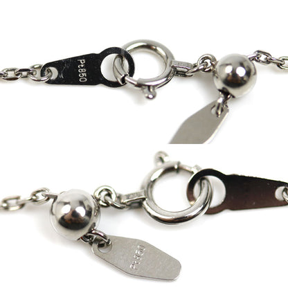 Pt850プラチナ ネックレス 小豆 3.8g ～45cm フリーチェーン レディース【中古】