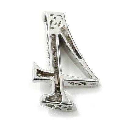ゆきざき K18WG ホワイトゴールド NOMBRE No.4 Sサイズ ペンダントトップ Y.NOMBRE.12.9.4.S ダイヤモンド0.18ct 2.6g ユニセックス【中古】【美品】