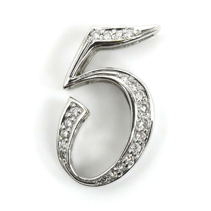 ゆきざき K18WG ホワイトゴールド NOMBRE No.5 Sサイズ ペンダントトップ Y.NOMBRE.12.9.5.S ダイヤモンド0.15ct 2.4g ユニセックス【中古】