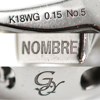 ゆきざき K18WG ホワイトゴールド NOMBRE No.5 Sサイズ ペンダントトップ Y.NOMBRE.12.9.5.S ダイヤモンド0.15ct 2.4g ユニセックス【中古】