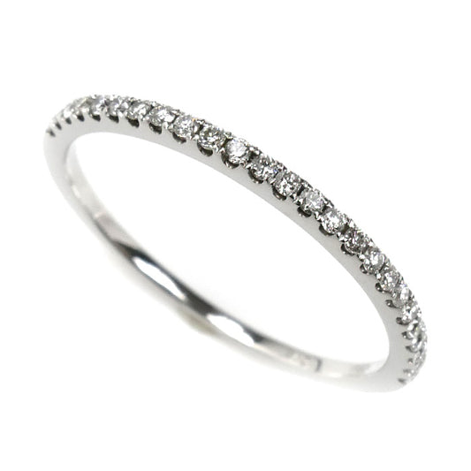 K18WG ホワイトゴールド ハーフエタニティ リング・指輪 ダイヤモンド0.15ct 13号 1.2g レディース【中古】【美品】