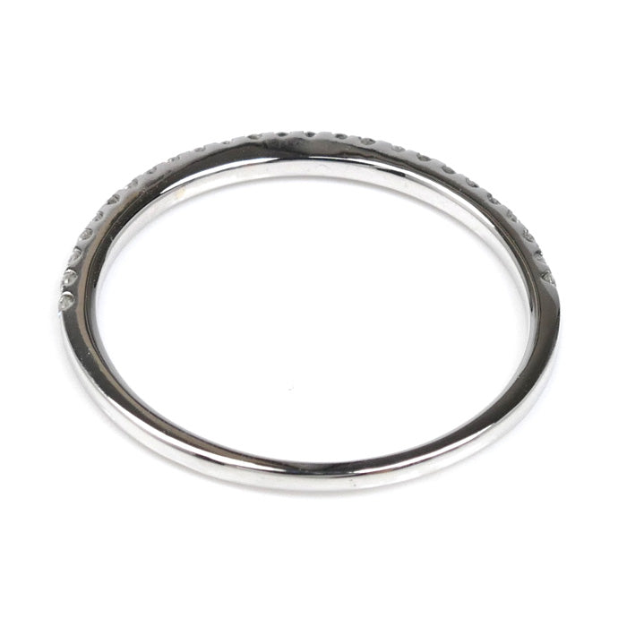 K18WG ホワイトゴールド ハーフエタニティ リング・指輪 ダイヤモンド0.15ct 13号 1.2g レディース【中古】【美品】