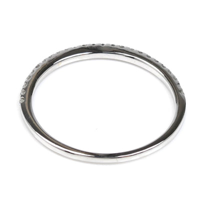K18WG ホワイトゴールド ハーフエタニティ リング・指輪 ダイヤモンド0.15ct 13号 1.2g レディース【中古】【美品】