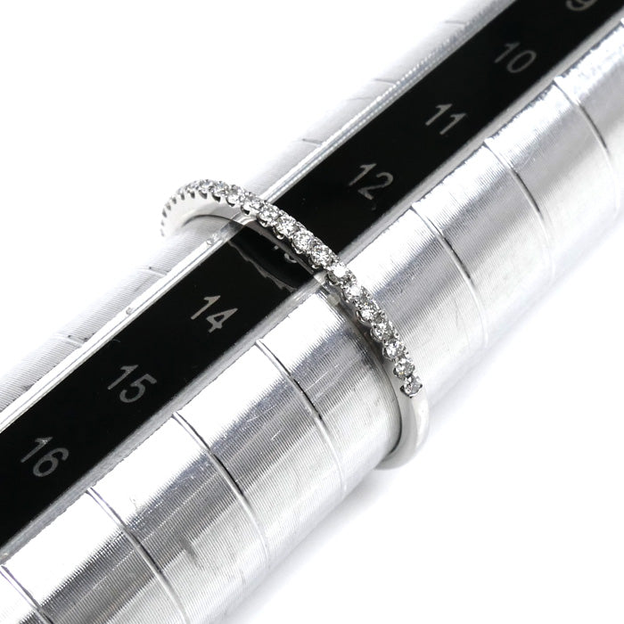 K18WG ホワイトゴールド ハーフエタニティ リング・指輪 ダイヤモンド0.15ct 13号 1.2g レディース【中古】【美品】