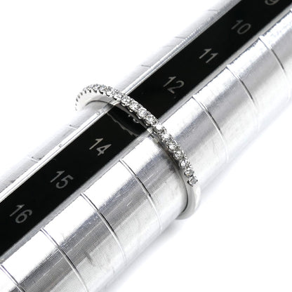 K18WG ホワイトゴールド ハーフエタニティ リング・指輪 ダイヤモンド0.15ct 13号 1.2g レディース【中古】【美品】