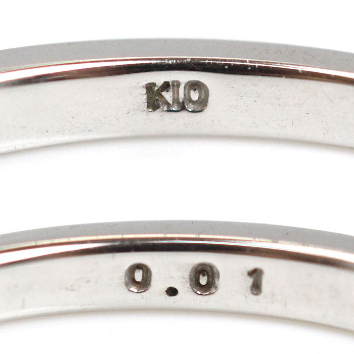 K10WG ホワイトゴールド リング・指輪 ダイヤモンド0.01ct 9号 0.9g レディース【中古】
