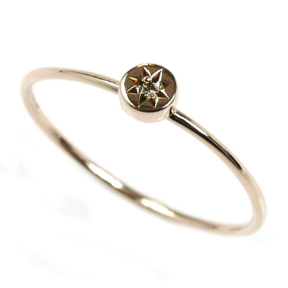 K10PG ピンクゴールド リング・指輪 ダイヤモンド 7号 0.4g レディース【中古】