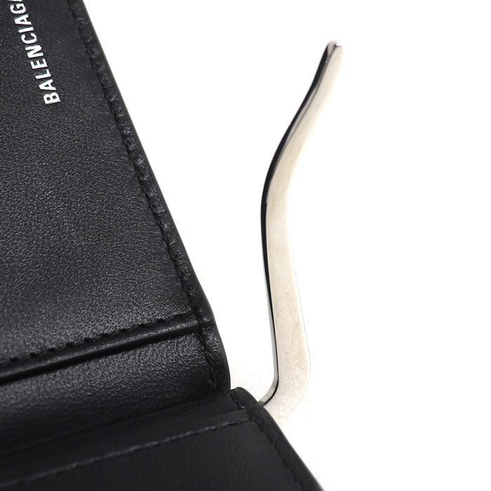 BALENCIAGA バレンシアガ モナコ マネークリップ式二つ折り財布 二つ折り財布 ブラック 792665 2AAS6 1000 メンズ【中古】【美品】