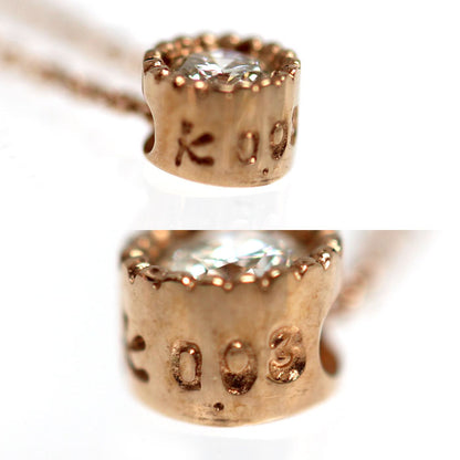 組曲 クミキョク K10PG ピンクゴールド ネックレス ダイヤモンド0.03ct 0.6g 40cm 一粒ダイヤ ミル打ち レディース【中古】