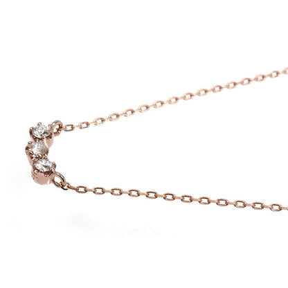 K10PG ピンクゴールド ネックレス ダイヤモンド0.07ct 0.8g 40.5cm レディース【中古】