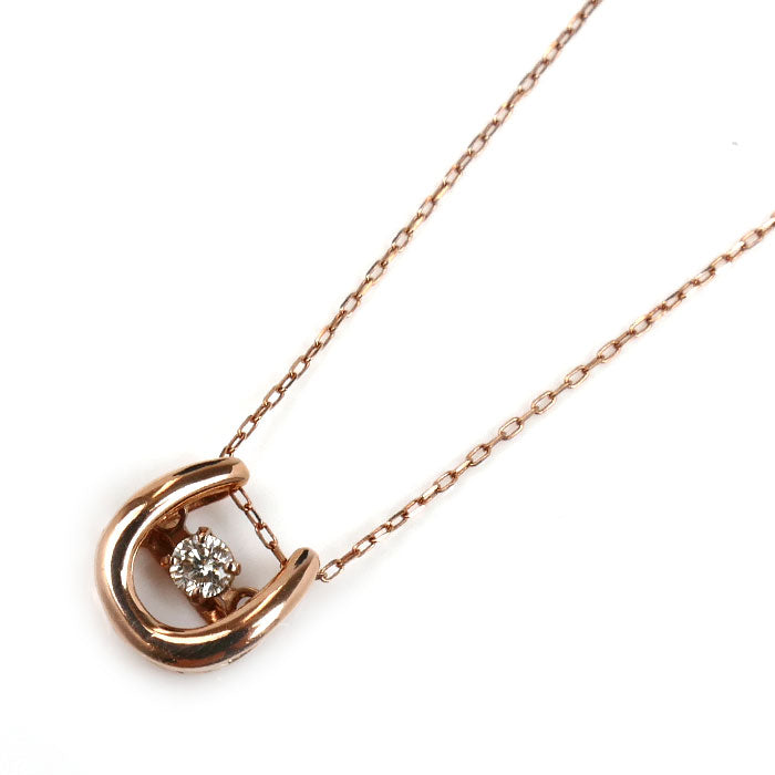 K10PG ピンクゴールド ネックレス ダイヤモンド0.05ct 0.6g 40cm レディース【中古】