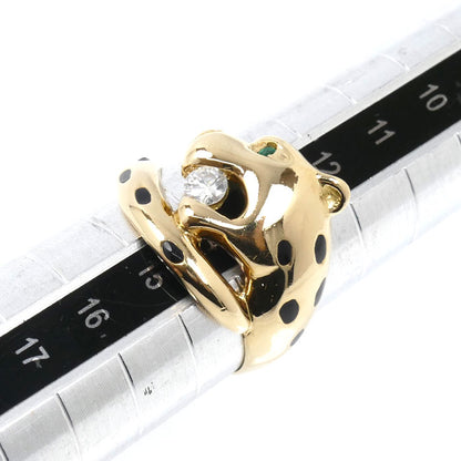 K18YG イエローゴールド パンサー リング・指輪 ダイヤモンド0.15ct 14号 5.4g レディース【中古】