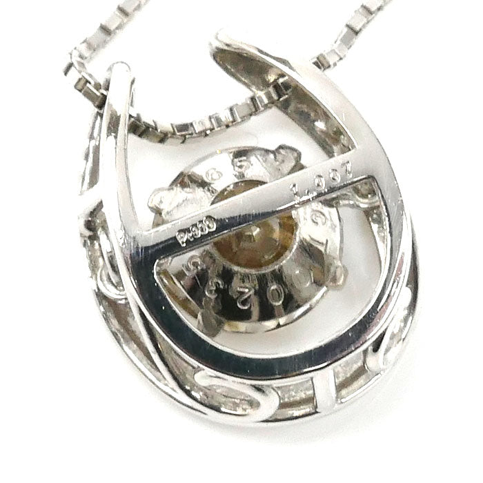 Pt900/850 スウィング ネックレス ダイヤモンド1.007ct 3.7g ～45cm フリーチェーン レディース【中古】