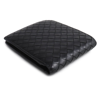 BOTTEGAVENETA ボッテガヴェネタ イントレチャート ピッコロ 二つ折り財布 ブラック 805654V4LQ28803 メンズ【中古】